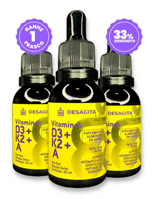 Kit c/3 frascos de Vitamina D3 + K2 + A